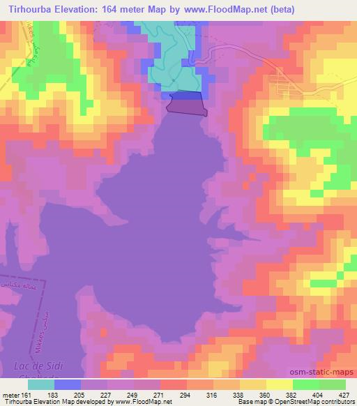 Tirhourba,Morocco Elevation Map