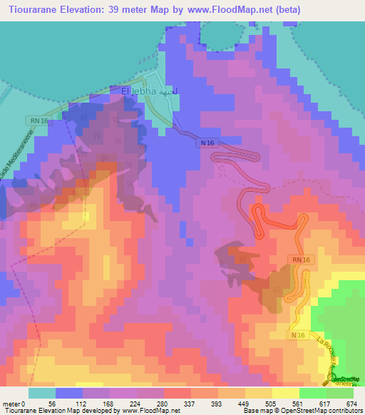 Tiourarane,Morocco Elevation Map