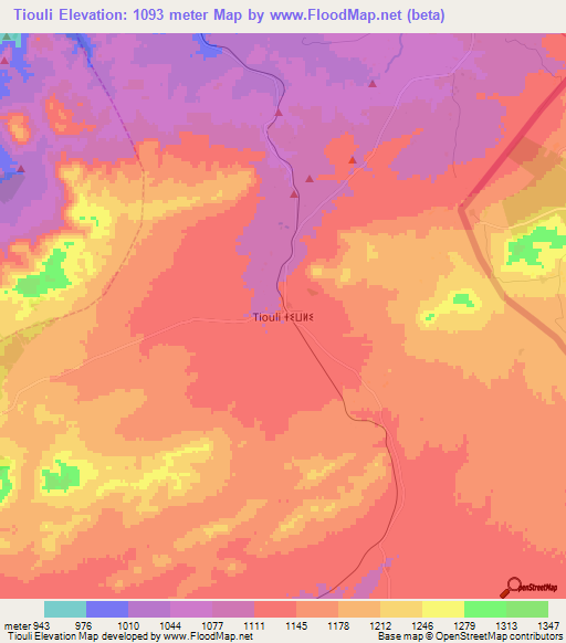 Tiouli,Morocco Elevation Map