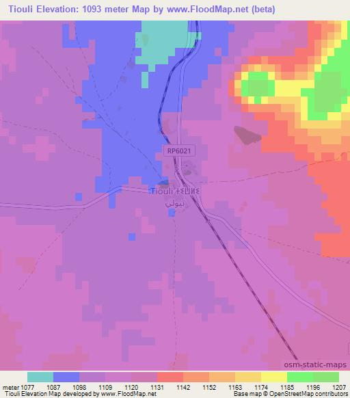 Tiouli,Morocco Elevation Map