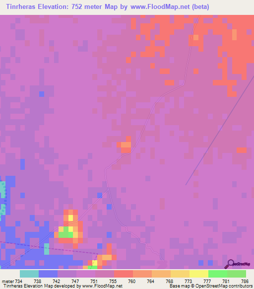 Tinrheras,Morocco Elevation Map