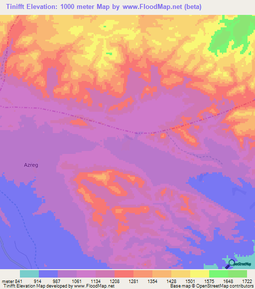 Tinifft,Morocco Elevation Map