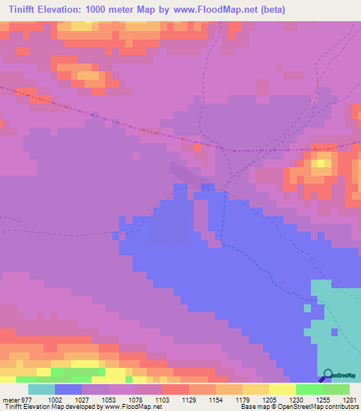 Tinifft,Morocco Elevation Map