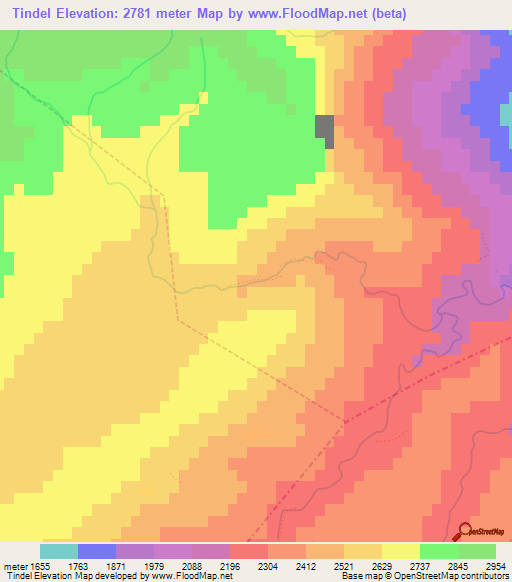 Tindel,Morocco Elevation Map