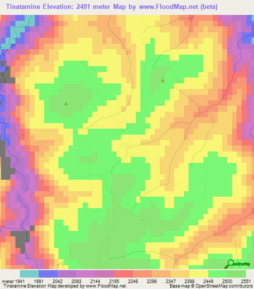 Tinatamine,Morocco Elevation Map