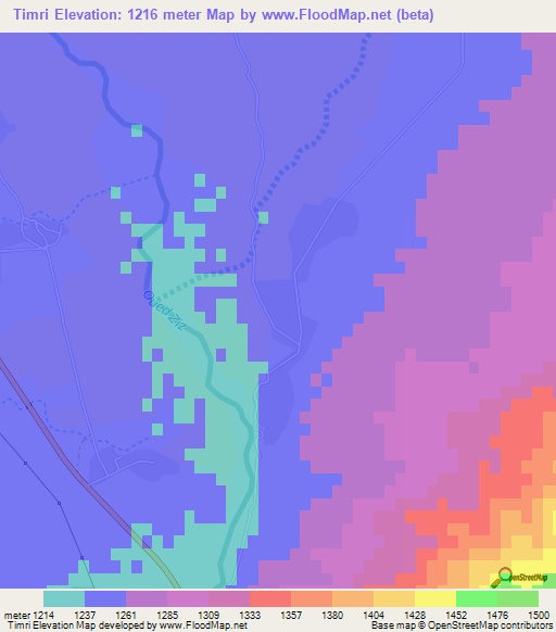 Timri,Morocco Elevation Map