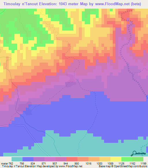 Timoulay n'Tanout,Morocco Elevation Map