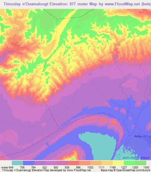 Timoulay n'Ouamalougt,Morocco Elevation Map