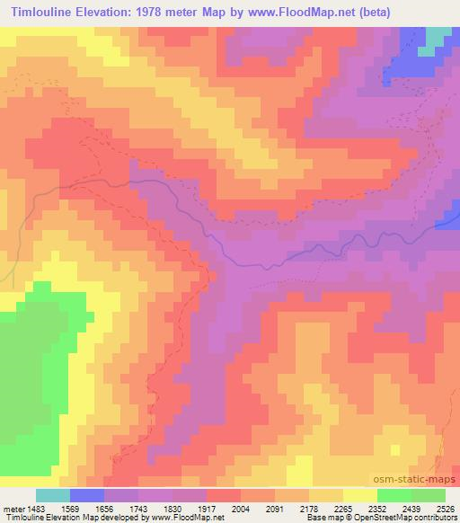 Timlouline,Morocco Elevation Map