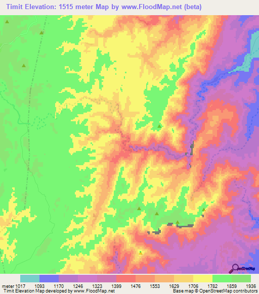 Timit,Morocco Elevation Map