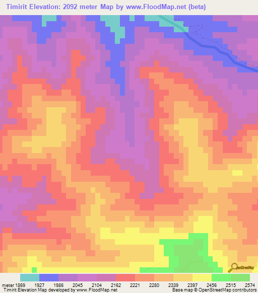 Timirit,Morocco Elevation Map