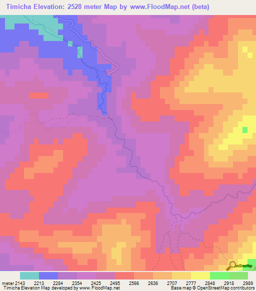 Timicha,Morocco Elevation Map