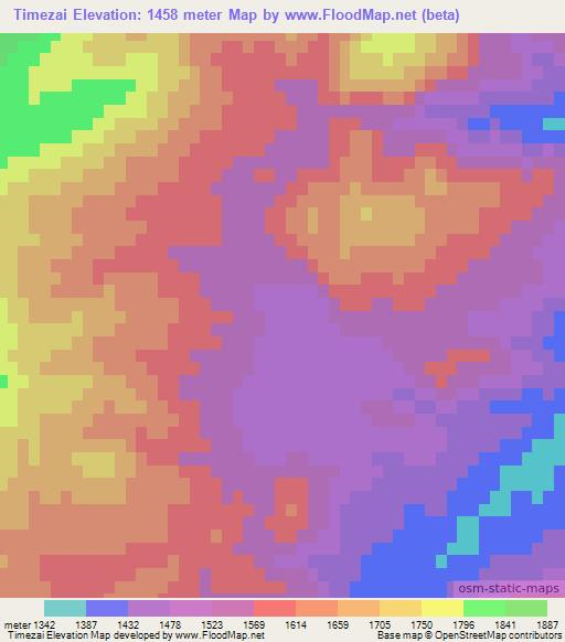 Timezai,Morocco Elevation Map