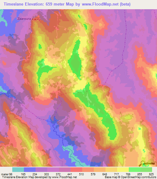 Timeslane,Morocco Elevation Map