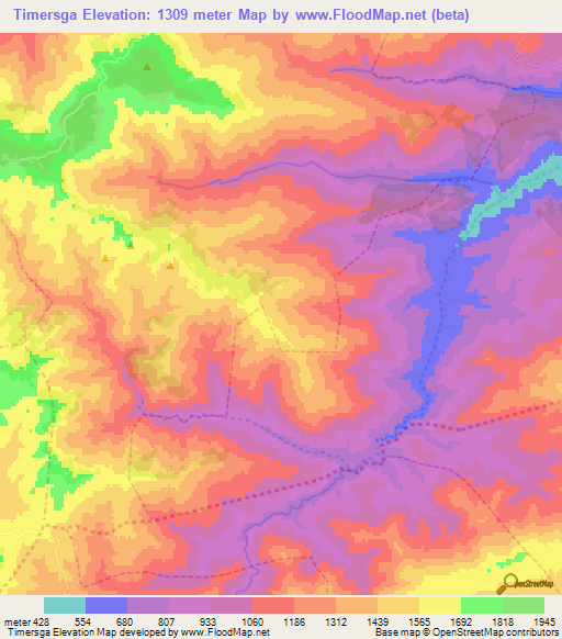 Timersga,Morocco Elevation Map