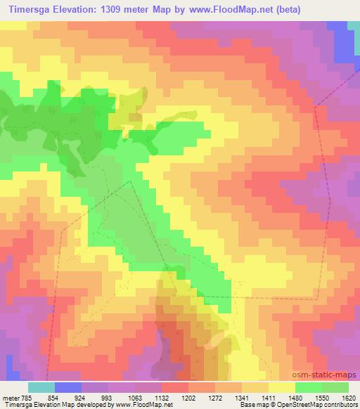 Timersga,Morocco Elevation Map