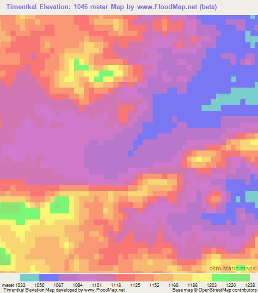 Timentkal,Morocco Elevation Map