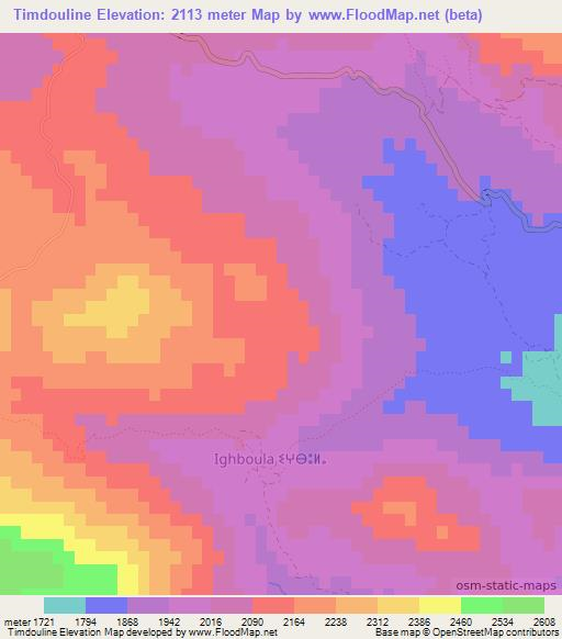 Timdouline,Morocco Elevation Map