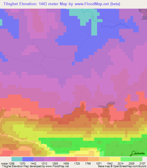 Tilsghet,Morocco Elevation Map