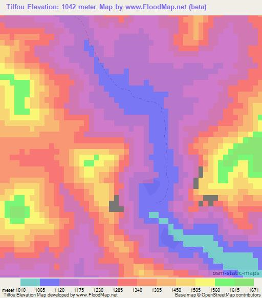 Tilfou,Morocco Elevation Map