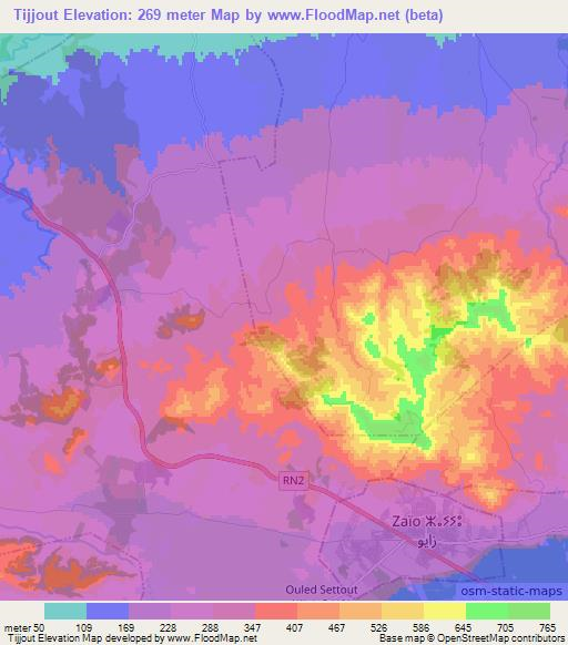 Tijjout,Morocco Elevation Map