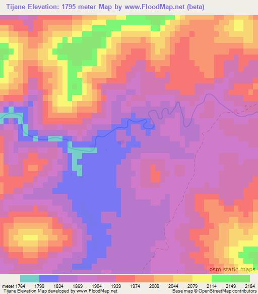 Tijane,Morocco Elevation Map