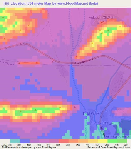 Tiiti,Morocco Elevation Map