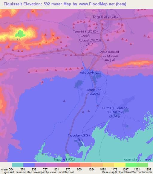 Tiguisselt,Morocco Elevation Map