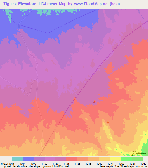 Tiguest,Morocco Elevation Map