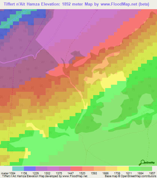 Tiffert n'Ait Hamza,Morocco Elevation Map