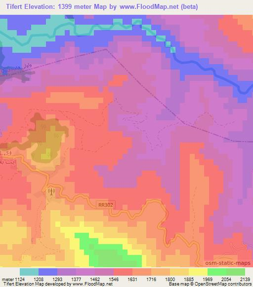 Tifert,Morocco Elevation Map