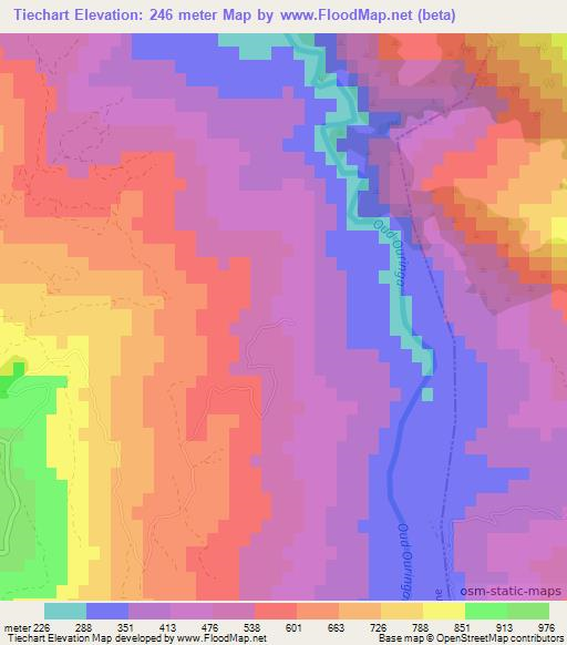 Tiechart,Morocco Elevation Map