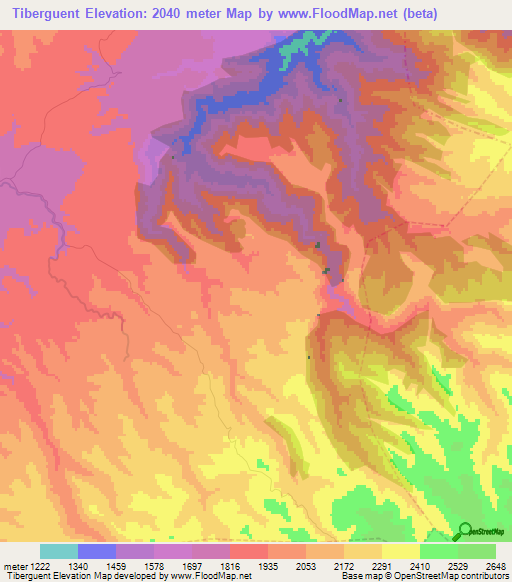 Tiberguent,Morocco Elevation Map