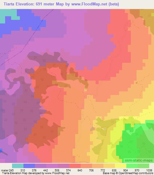 Tiarta,Morocco Elevation Map