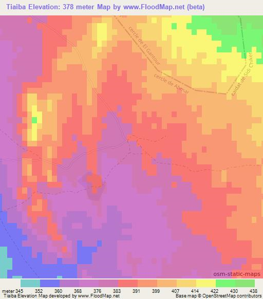 Tiaiba,Morocco Elevation Map