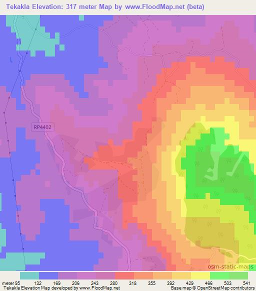 Tekakla,Morocco Elevation Map