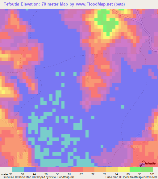 Tefoutia,Morocco Elevation Map