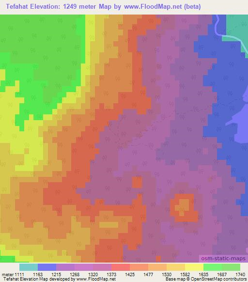 Tefahat,Morocco Elevation Map