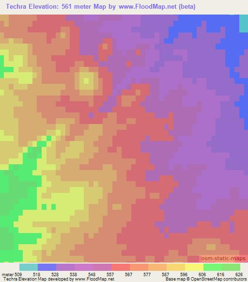 Techra,Morocco Elevation Map