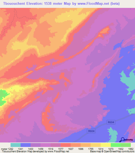 Tbououchent,Morocco Elevation Map