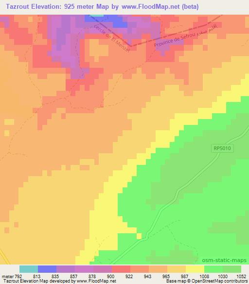 Tazrout,Morocco Elevation Map