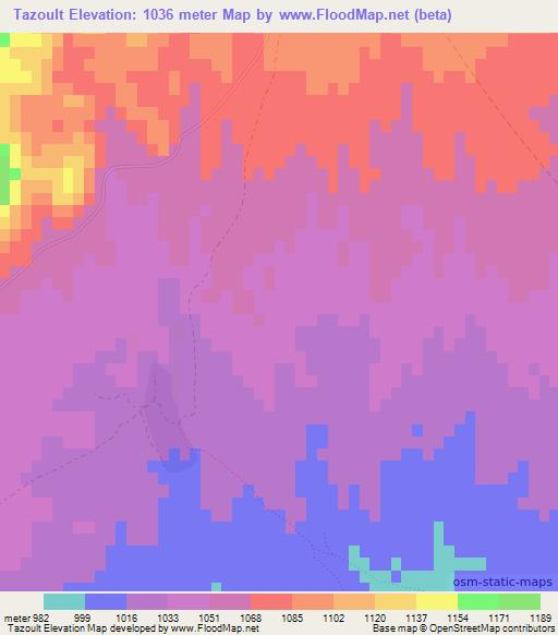 Tazoult,Morocco Elevation Map