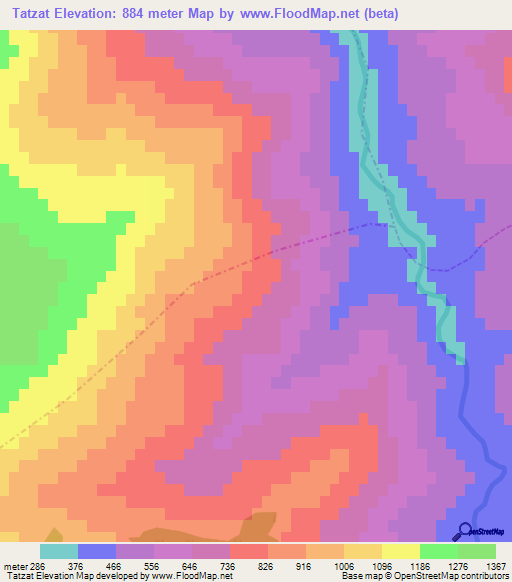 Tatzat,Morocco Elevation Map