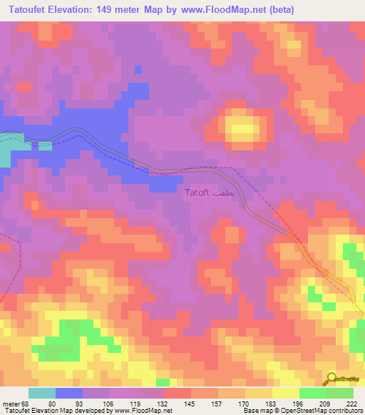 Tatoufet,Morocco Elevation Map