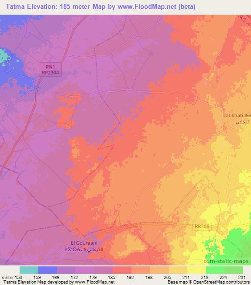 Tatma,Morocco Elevation Map