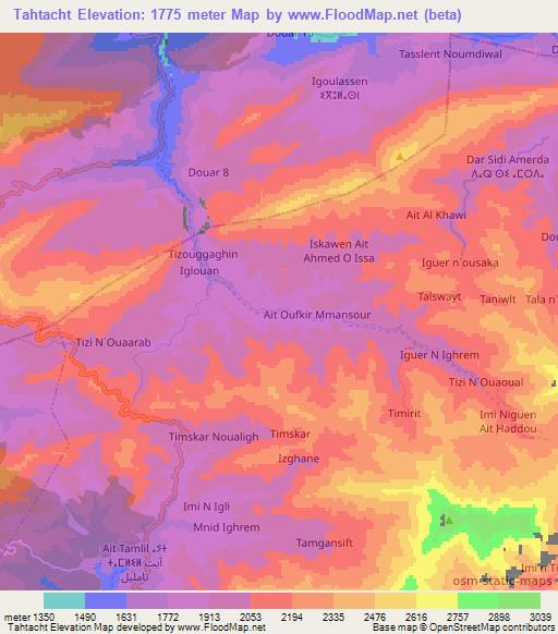 Tahtacht,Morocco Elevation Map