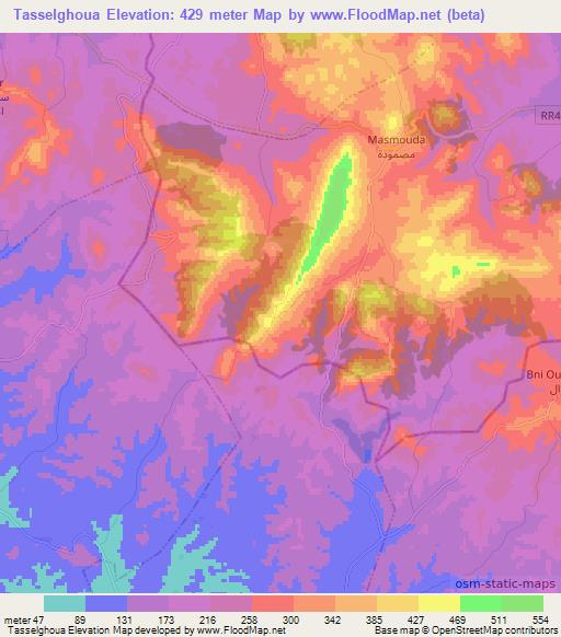 Tasselghoua,Morocco Elevation Map