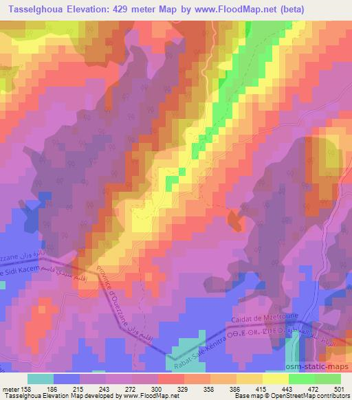 Tasselghoua,Morocco Elevation Map