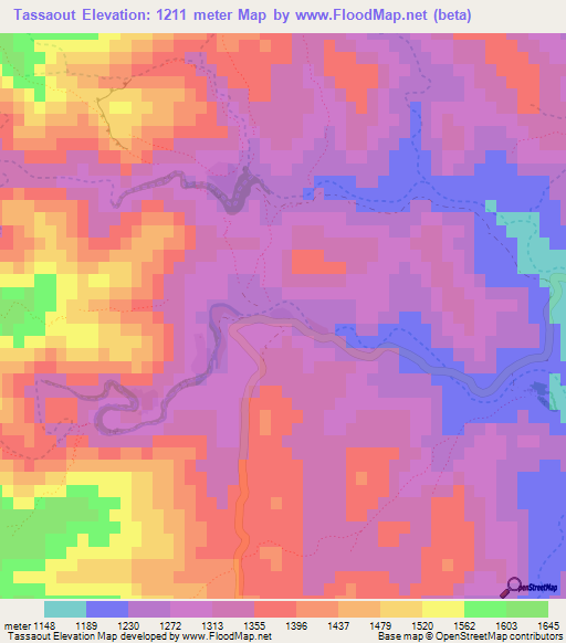 Tassaout,Morocco Elevation Map