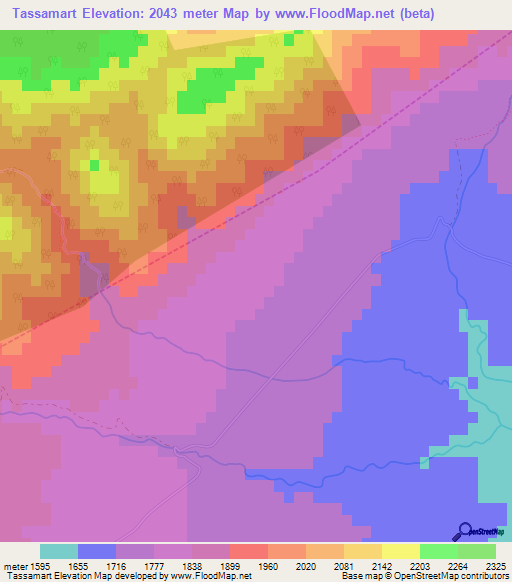 Tassamart,Morocco Elevation Map